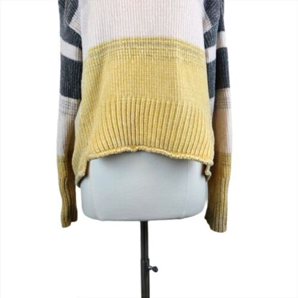 Women’s Knit Sweater Pullover Ribbed Striped Color Block Long Sleeve Cozy No Sz - Picture 3 of 5